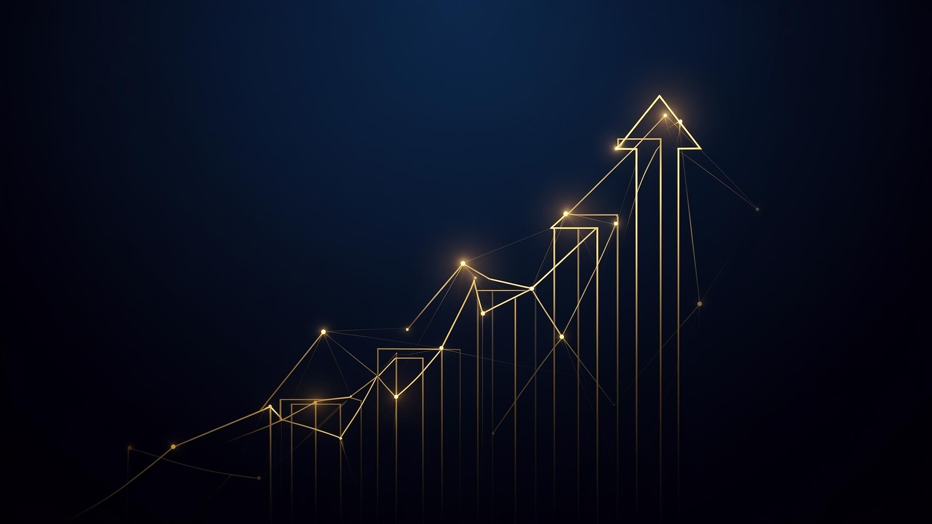 Abstract visual of business growth ascending
